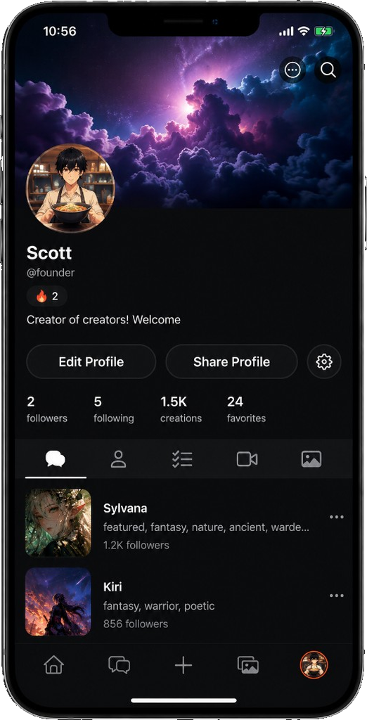 Build your universe in the Vibeside app