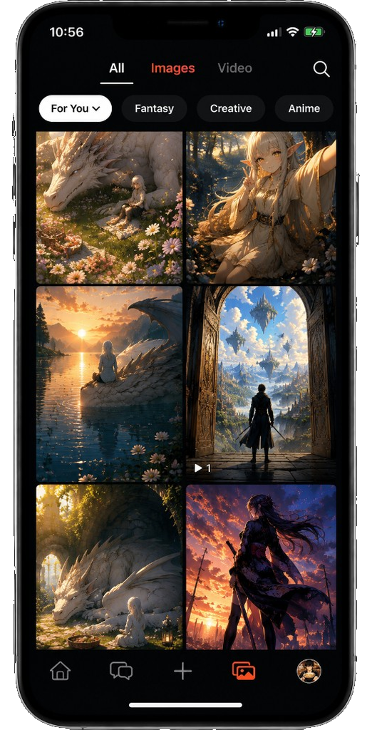 Create images and video in the Vibeside app