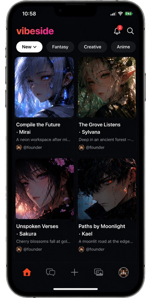 Discover worlds in the Vibeside app