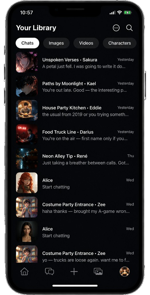 Your library in the Vibeside app